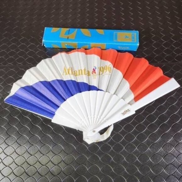 1996 Atlanta Olympics American Flag Fan - Picture 1 of 6